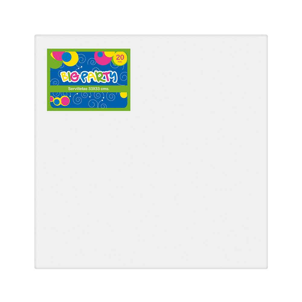 Servilleta Blanca 33x33 cm 20 Piezas | Big Party